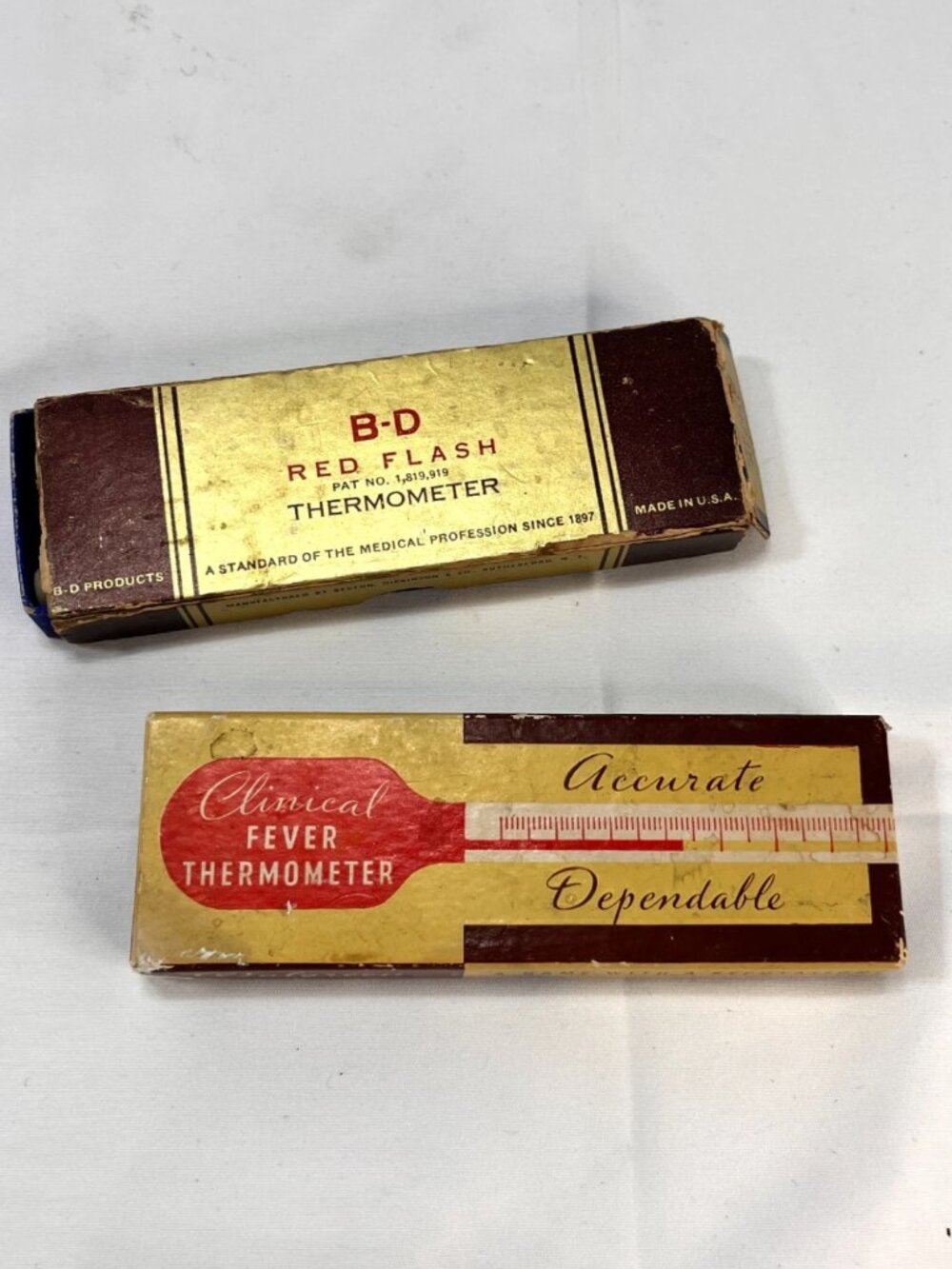 3* 40s 50s BD FEVER THERMOMETER 2-Red Flash 1946 + 1-Walgreen Special 1950 AS IS